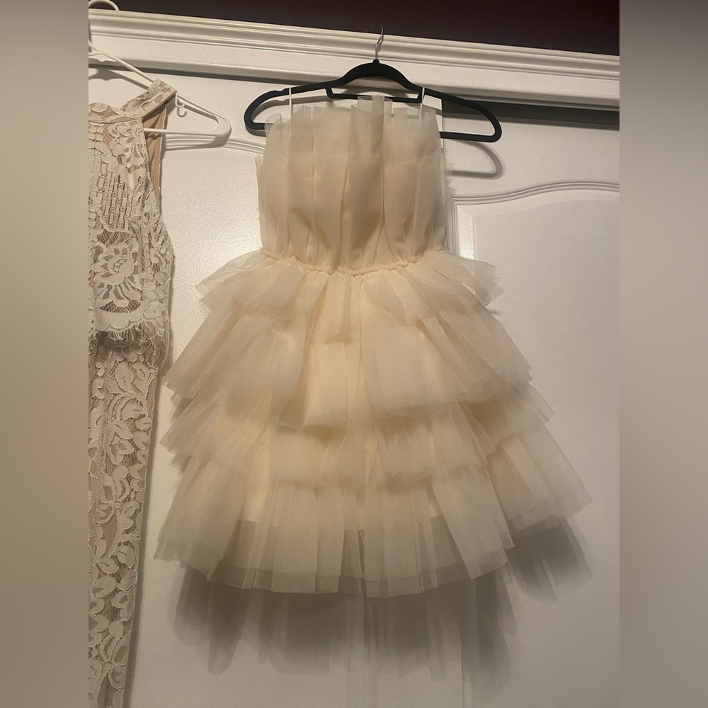 Ivory Pearl Embellished Tulle Donatella